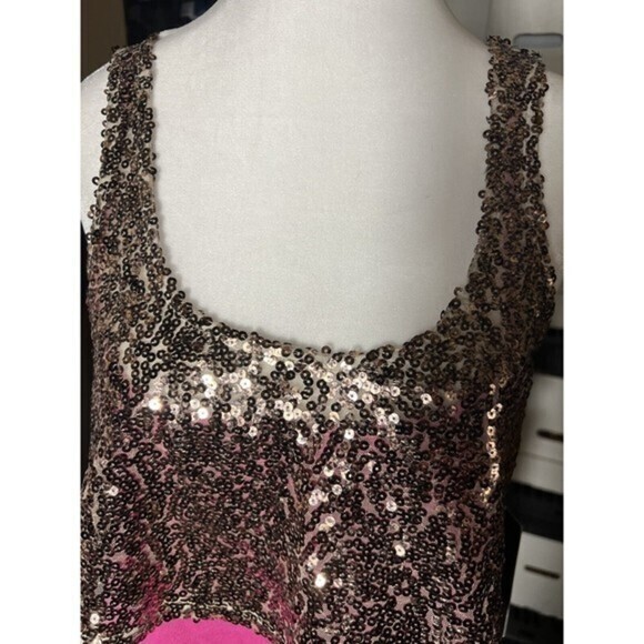 Rock & Republic Layered Pink Sequin Calypso Tank Top Size Medium - Picture 4 of 7